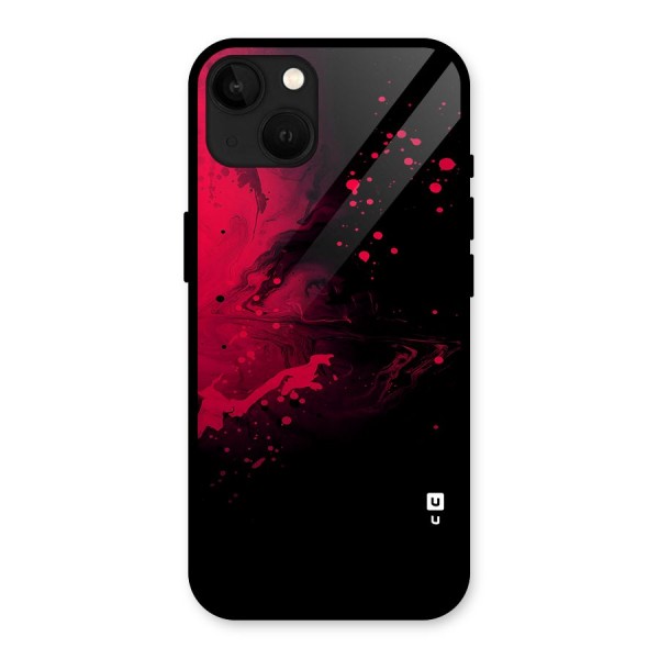 Red Black Splash Art Glass Back Case for iPhone 13