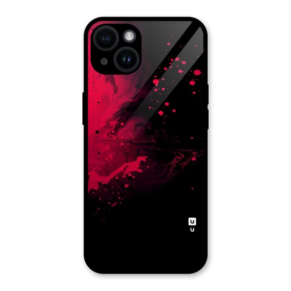 Red Black Splash Art Glass Back Case for iPhone 14