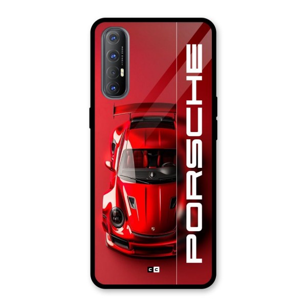 Red Porsche Glass Back Case for Oppo Reno3 Pro