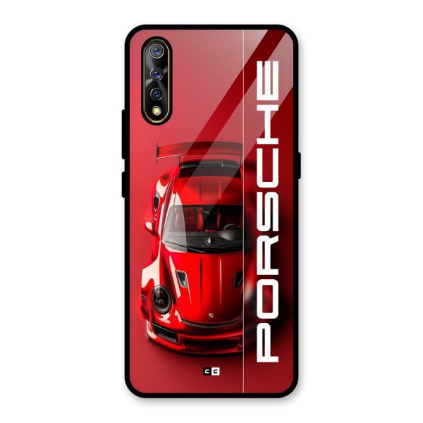 Red Porsche Glass Back Case for Vivo S1