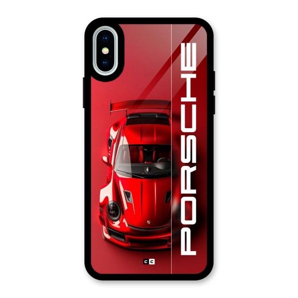 Red Porsche Glass Back Case for iPhone X