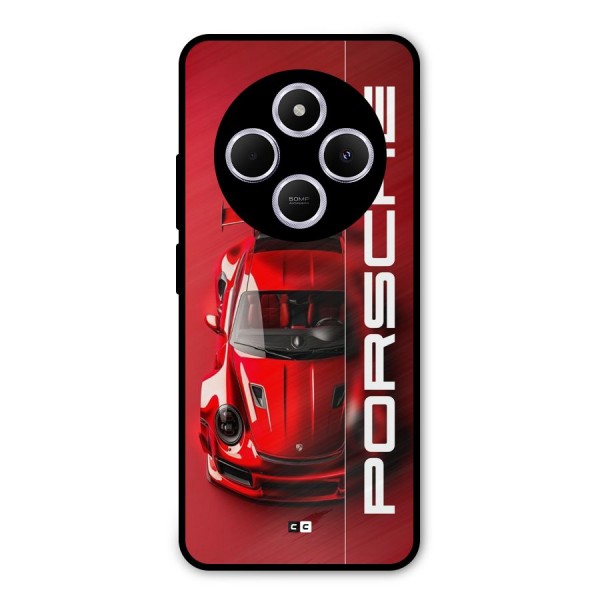 Red Porsche Metal Back Case for Poco C75 5G