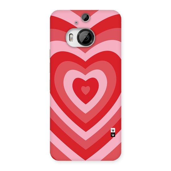 Red Retro Hearts Back Case for HTC One M9 Plus