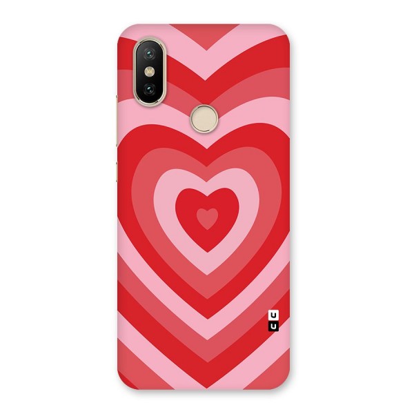 Red Retro Hearts Back Case for Mi A2