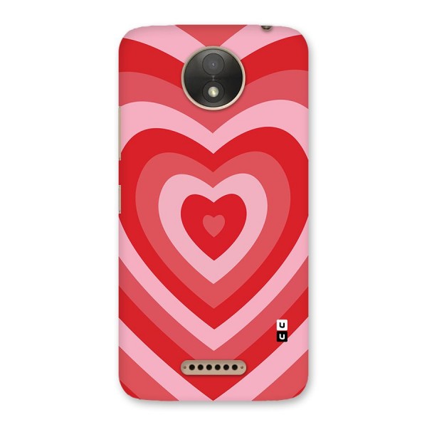 Red Retro Hearts Back Case for Moto C Plus