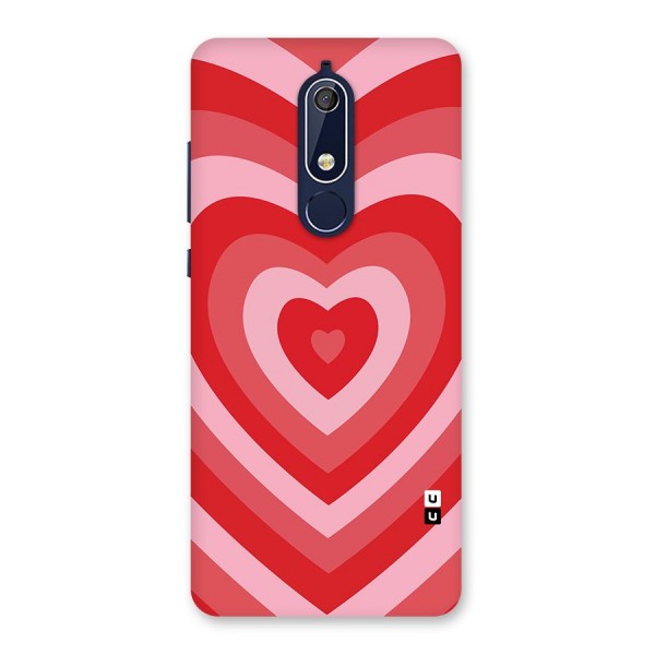 Red Retro Hearts Back Case for Nokia 5.1