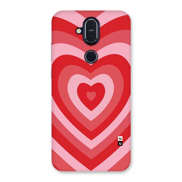 Red Retro Hearts Back Case for Nokia 8.1