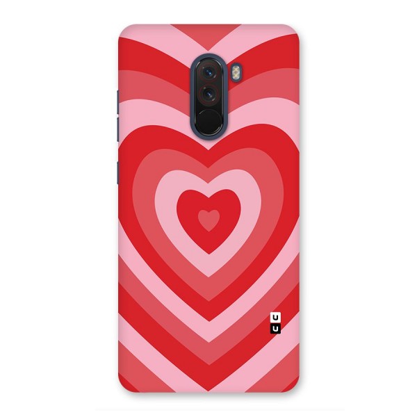 Red Retro Hearts Glass Back Case for Poco F1