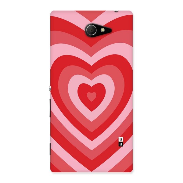 Red Retro Hearts Back Case for Sony Xperia M2