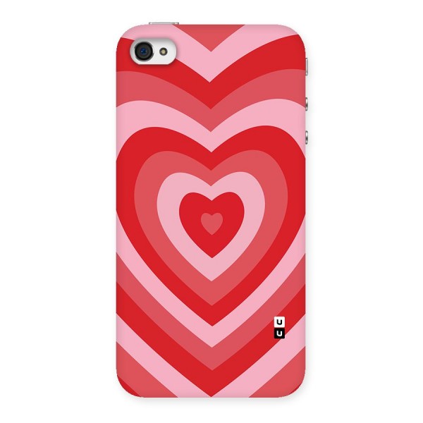 Red Retro Hearts Back Case for iPhone 4 4s