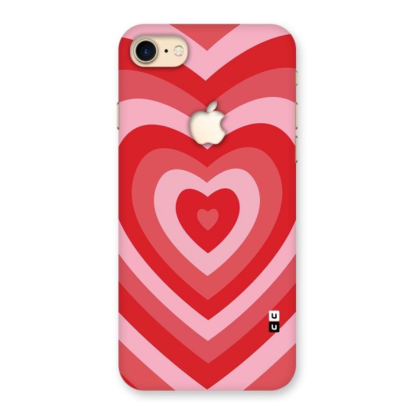 Red Retro Hearts Back Case for iPhone 7 Apple Cut