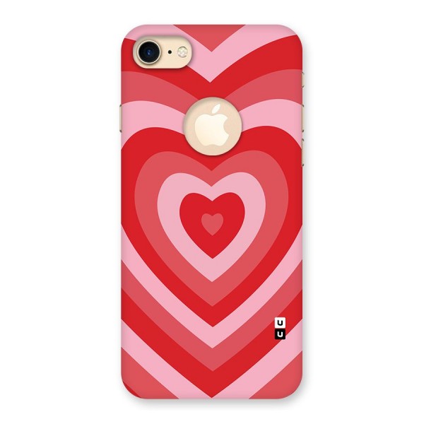 Red Retro Hearts Back Case for iPhone 8 Logo Cut