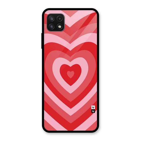 Red Retro Hearts Glass Back Case for Galaxy A22 5G