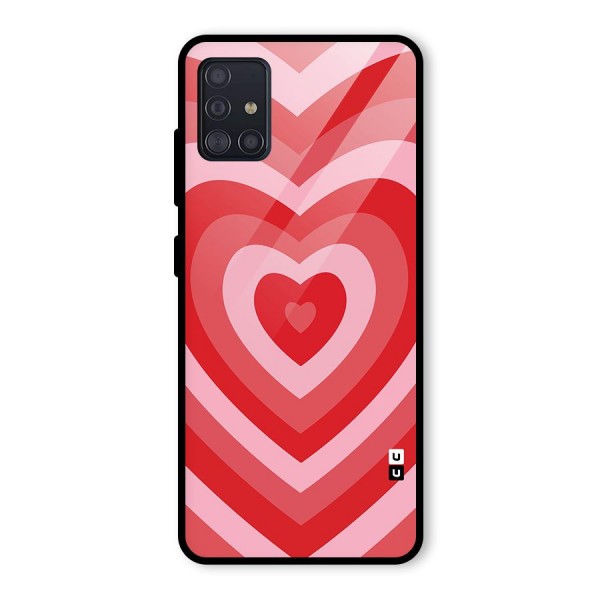 Red Retro Hearts Glass Back Case for Galaxy A51