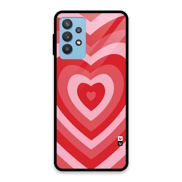 Red Retro Hearts Glass Back Case for Galaxy M32 5G