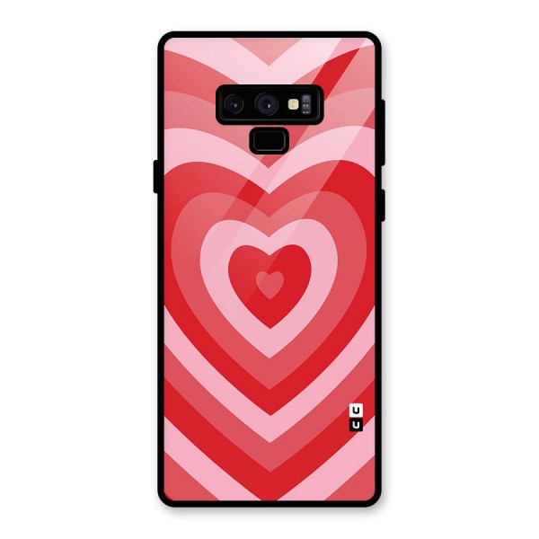 Red Retro Hearts Glass Back Case for Galaxy Note 9