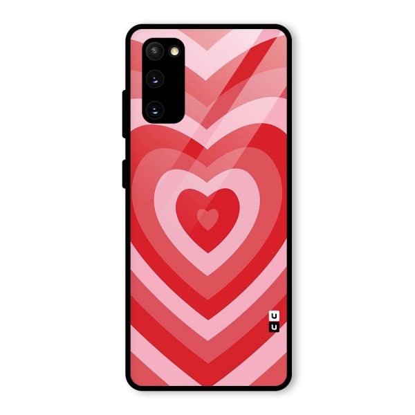 Red Retro Hearts Glass Back Case for Galaxy S20 FE