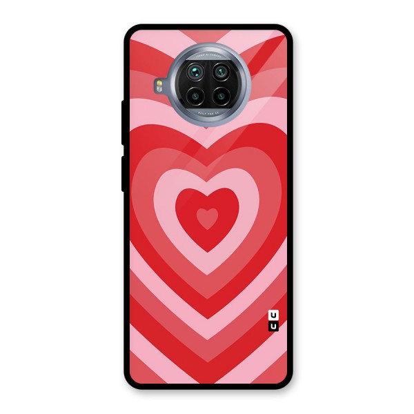 Red Retro Hearts Glass Back Case for Mi 10i