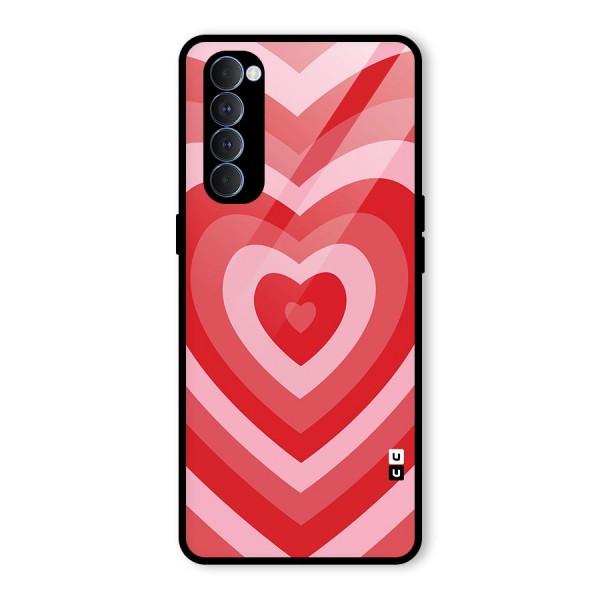 Red Retro Hearts Glass Back Case for Oppo Reno4 Pro