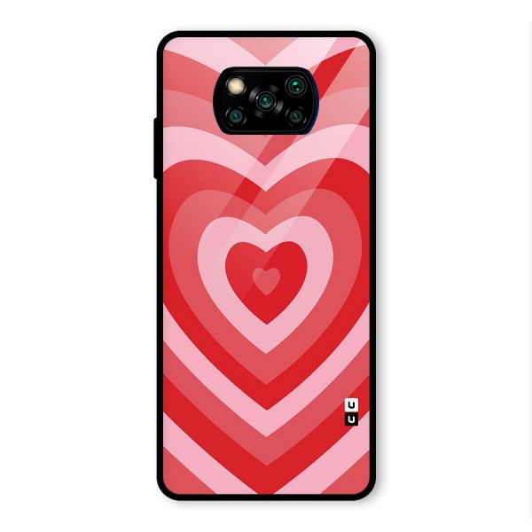 Red Retro Hearts Glass Back Case for Poco X3 Pro