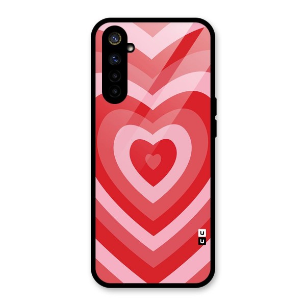 Red Retro Hearts Glass Back Case for Realme 6