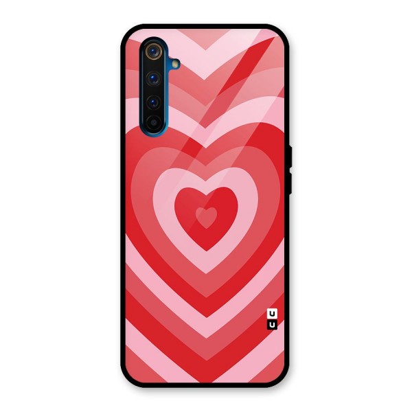 Red Retro Hearts Glass Back Case for Realme 6 Pro