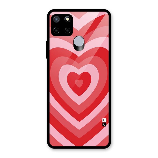 Red Retro Hearts Glass Back Case for Realme C15