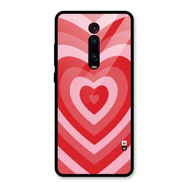 Red Retro Hearts Glass Back Case for Redmi K20 Pro