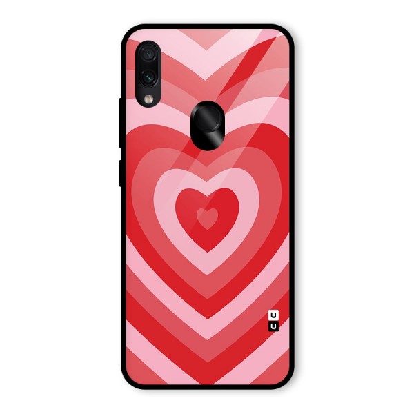 Red Retro Hearts Glass Back Case for Redmi Note 7