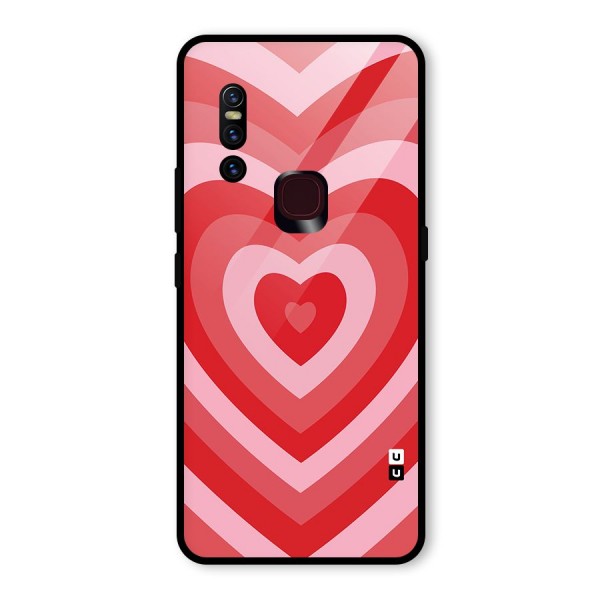 Red Retro Hearts Glass Back Case for Vivo V15