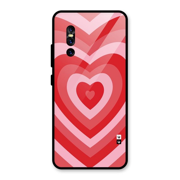 Red Retro Hearts Glass Back Case for Vivo V15 Pro