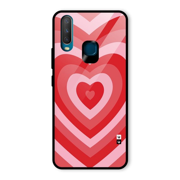 Red Retro Hearts Glass Back Case for Vivo Y15