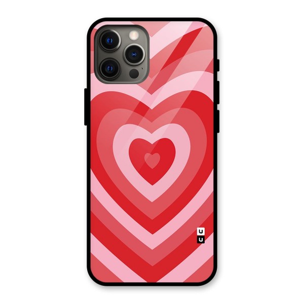 Red Retro Hearts Glass Back Case for iPhone 12 Pro Max