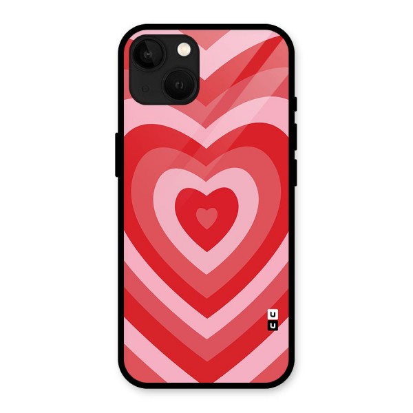 Red Retro Hearts Glass Back Case for iPhone 13