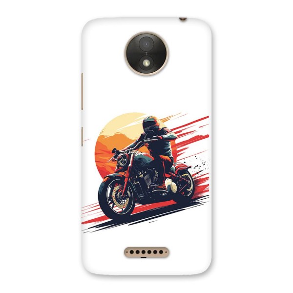 Retro Biker Back Case for Moto C Plus