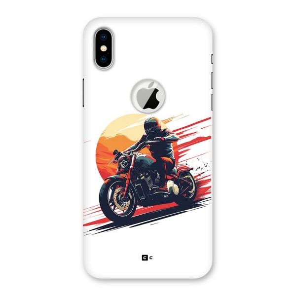 Retro Biker Back Case for iPhone XS Logo Cut