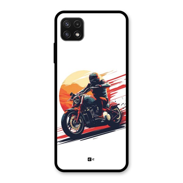 Retro Biker Glass Back Case for Galaxy A22 5G