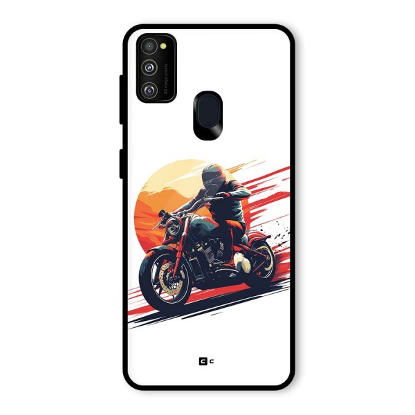 Retro Biker Glass Back Case for Galaxy M21