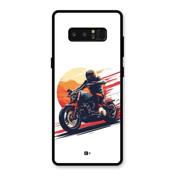 Retro Biker Glass Back Case for Galaxy Note 8