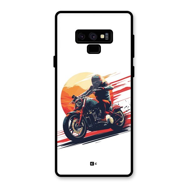 Retro Biker Glass Back Case for Galaxy Note 9