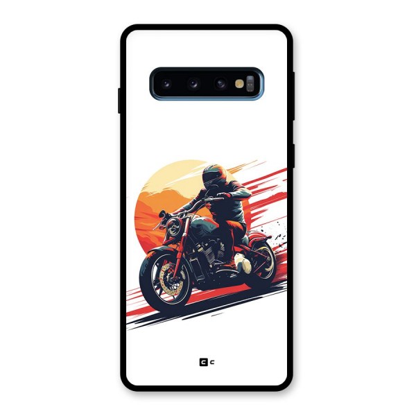 Retro Biker Glass Back Case for Galaxy S10