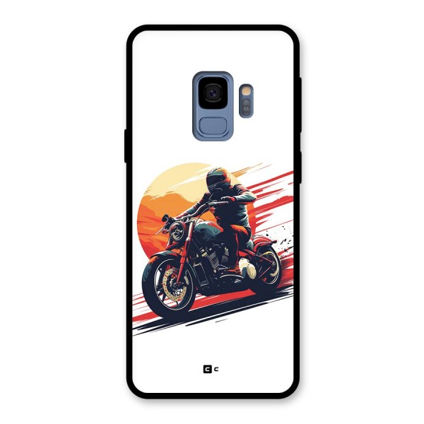 Retro Biker Glass Back Case for Galaxy S9