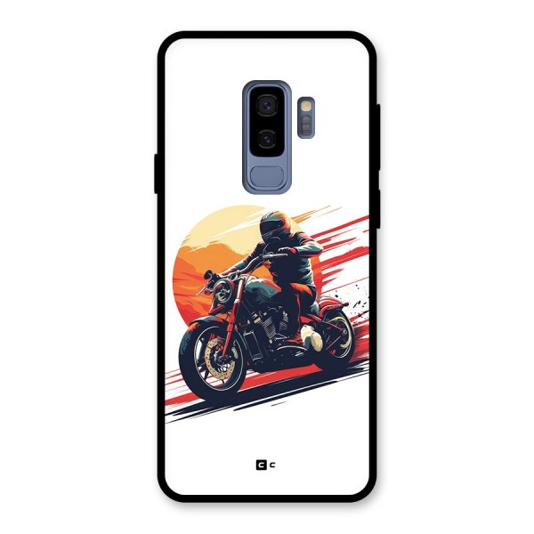 Retro Biker Glass Back Case for Galaxy S9 Plus