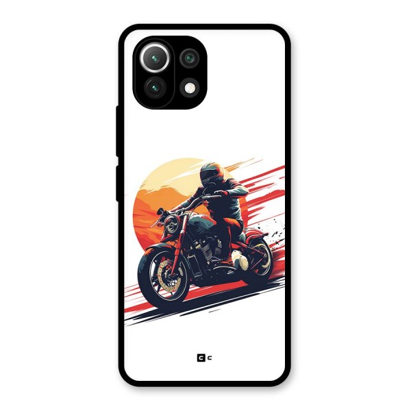 Retro Biker Glass Back Case for Mi 11 Lite