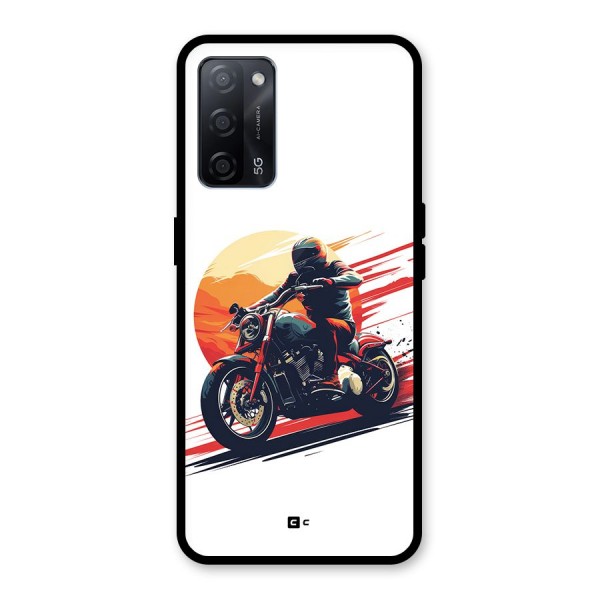 Retro Biker Glass Back Case for Oppo A53s 5G