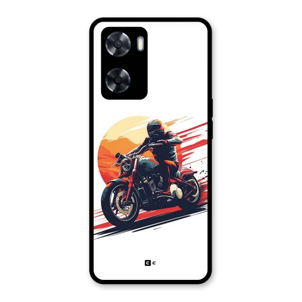 Retro Biker Glass Back Case for Oppo A57 2022