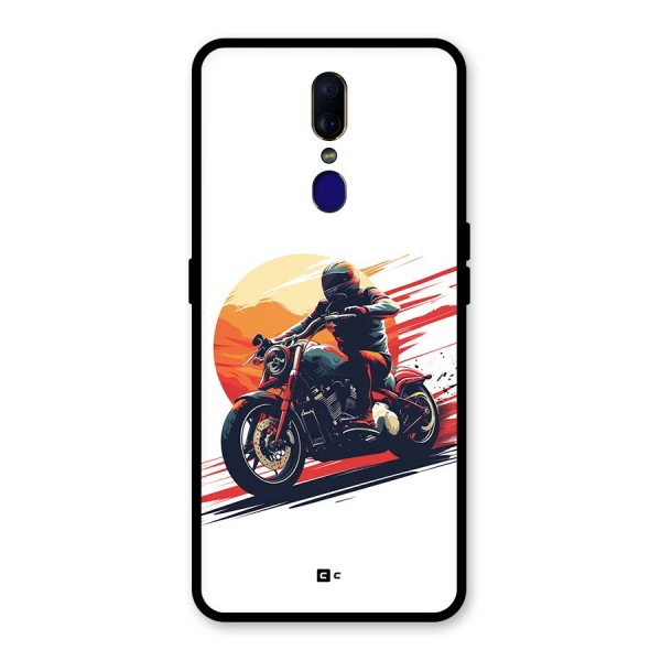 Retro Biker Glass Back Case for Oppo F11