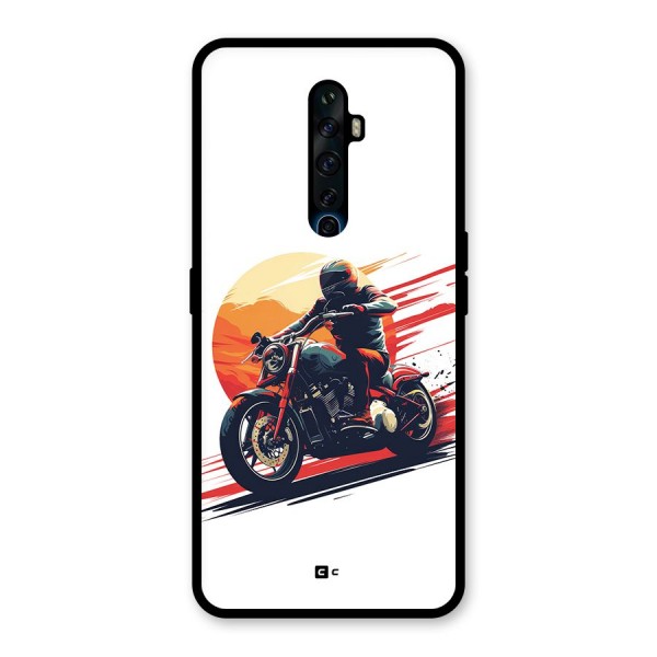 Retro Biker Glass Back Case for Oppo Reno2 F