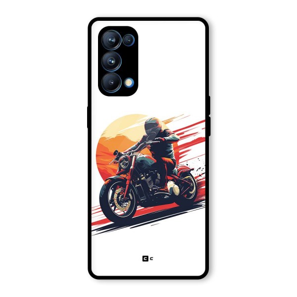 Retro Biker Glass Back Case for Oppo Reno5 Pro 5G