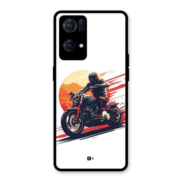 Retro Biker Glass Back Case for Oppo Reno7 Pro 5G